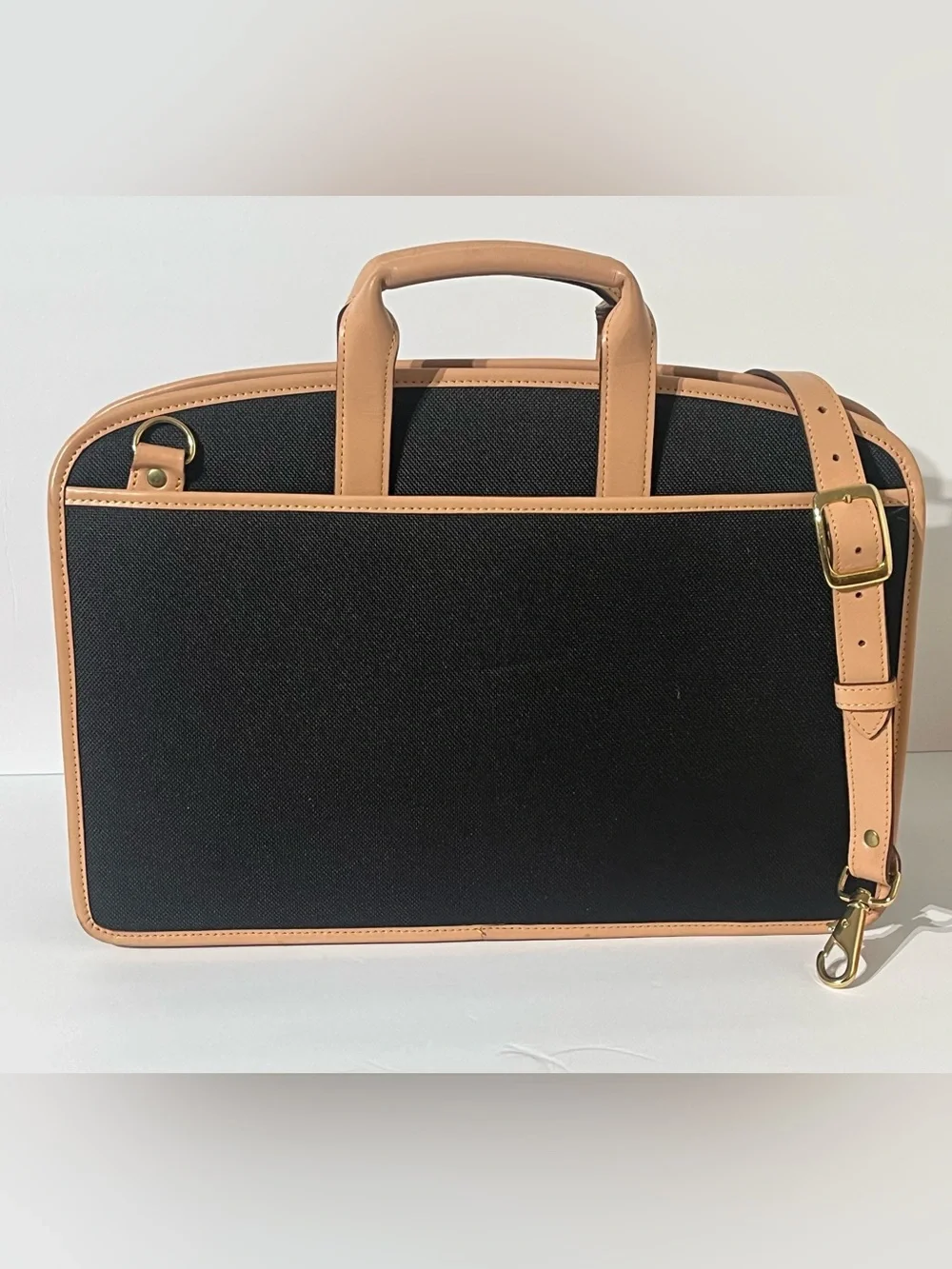 VTG The French Luggage Co. California Briefcase Laptop Bag Leather & Canvas